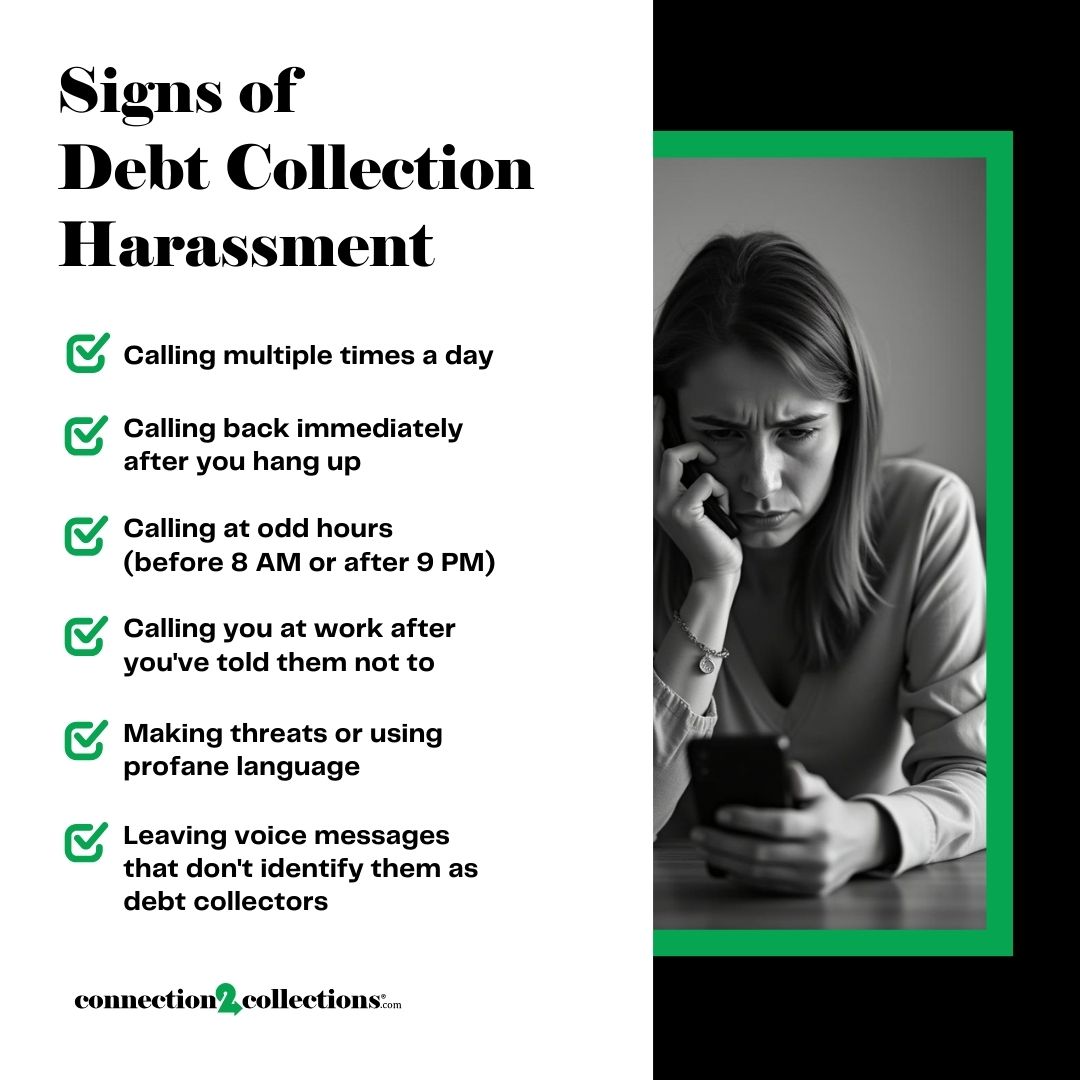 a list of signs for debt collection harassment